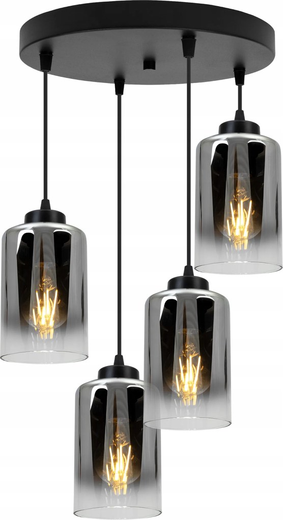 Mennyezeti Lámpa Lógó Csillár Glamour Fekete Plafon Üveg Loft Asztal
