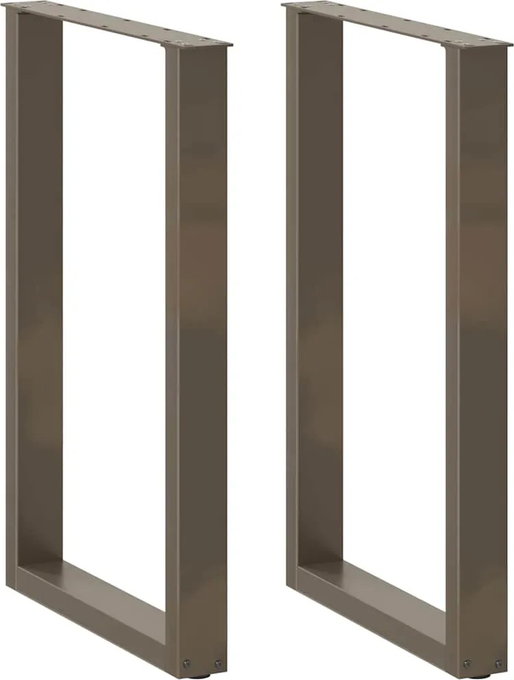 vidaXL 2 db U alakú bárasztalláb natúr acélból 60x(90-91) cm