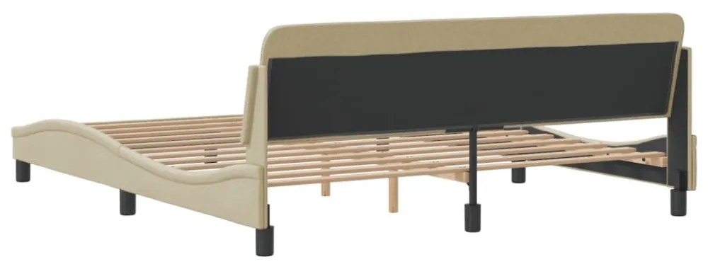 krémszínű szövet ágykeret Dover 180 x 200 cm