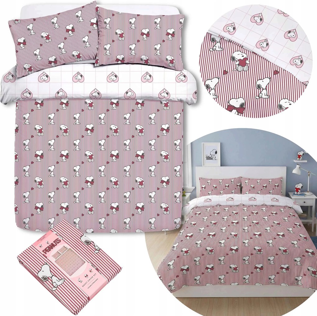 Snoopy Ifjúsági Kétoldalas Ágyneműhuzat Garnitúra 200x200 cm