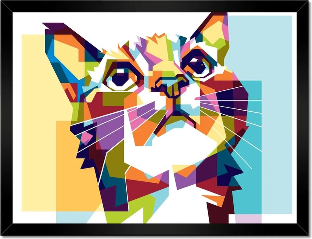 Poszterek keretben 40x30 Absztrakt macska