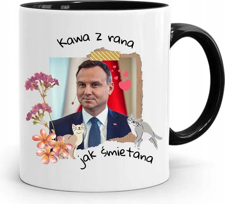 Bögre Fekete Elnök Andrzej Duda Kávé Reggel