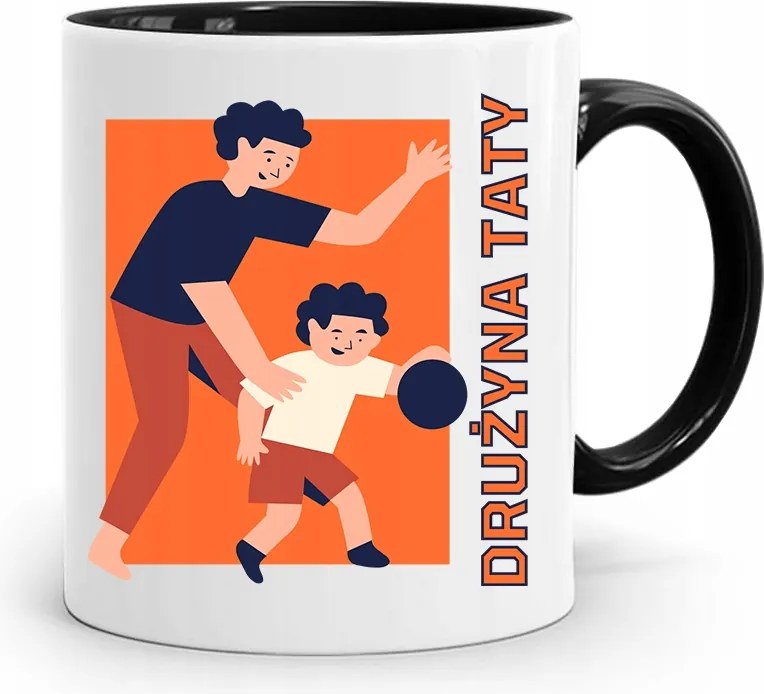 Bögre Fekete Ajándék Apák Napjára Apa Csapat Nyomtatott Fényképpel