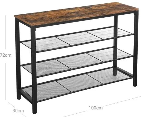 Cipőtartó szekrény DAVOR barna/fekete