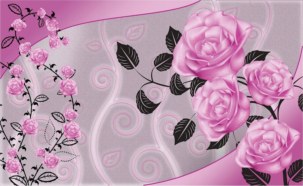 Fotótapéta Rózsa rózsaszín elegancia és vinil romantika 254x184 +ragasztó
