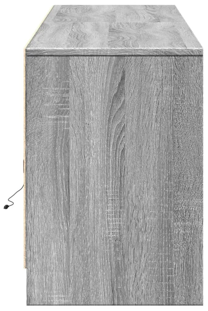 szürke sonoma színű szerelt fa LED-es TV-szekrény 180x34x50 cm