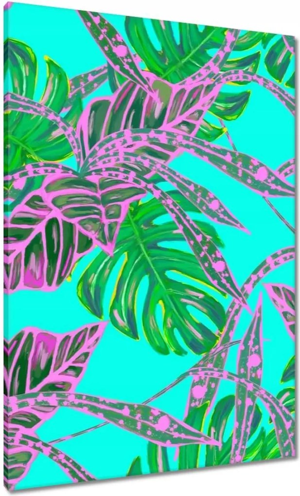 Vászonkép 70x100 Monstera Rózsalevelek