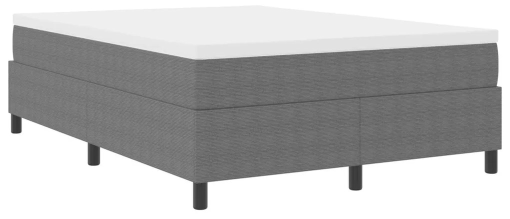 Boxspring Ágy Világosszürke 160x200 cm Corduroy Szövet