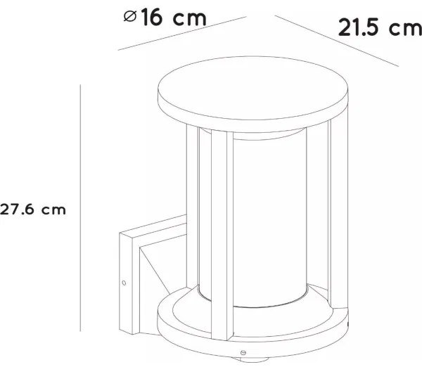 Lucide 15803/01/30 - Kültéri fali lámpa CADIX 1xE27/15W/230V IP65