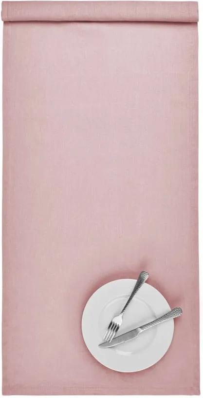 RIGA lenvászon asztali futó, rózsaszín 50x160 cm