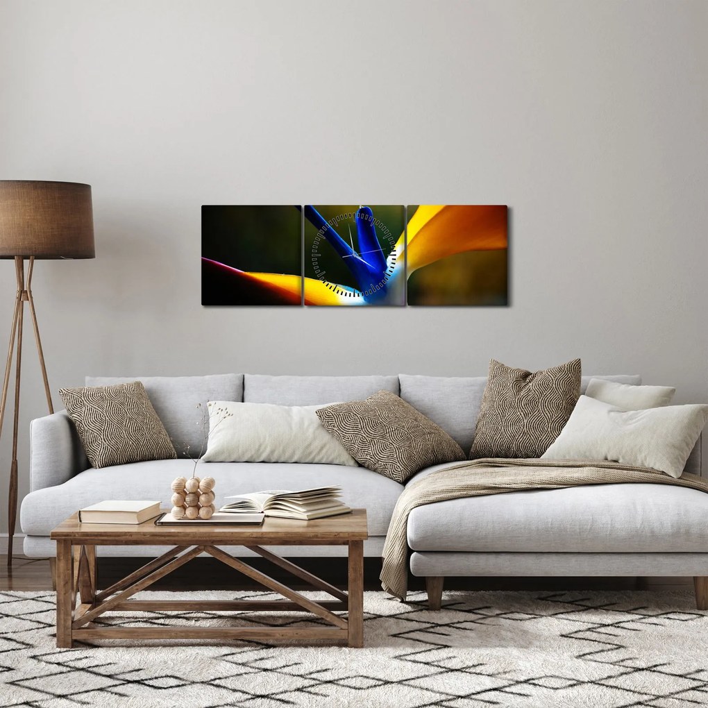 Kép - Egzotikus virág (órával) (90x30 cm)
