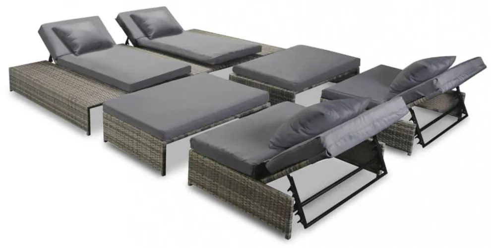 15 részes szürke kültéri polyrattan pihenőszett