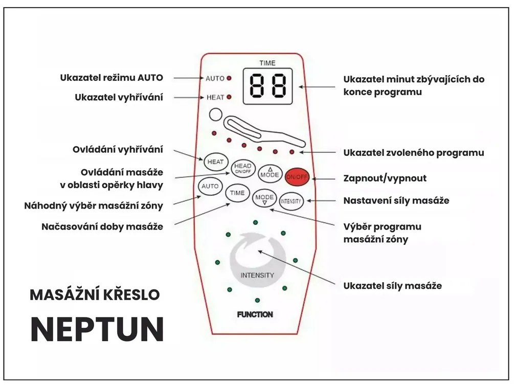 Neptun V masszázsfotel, szürke