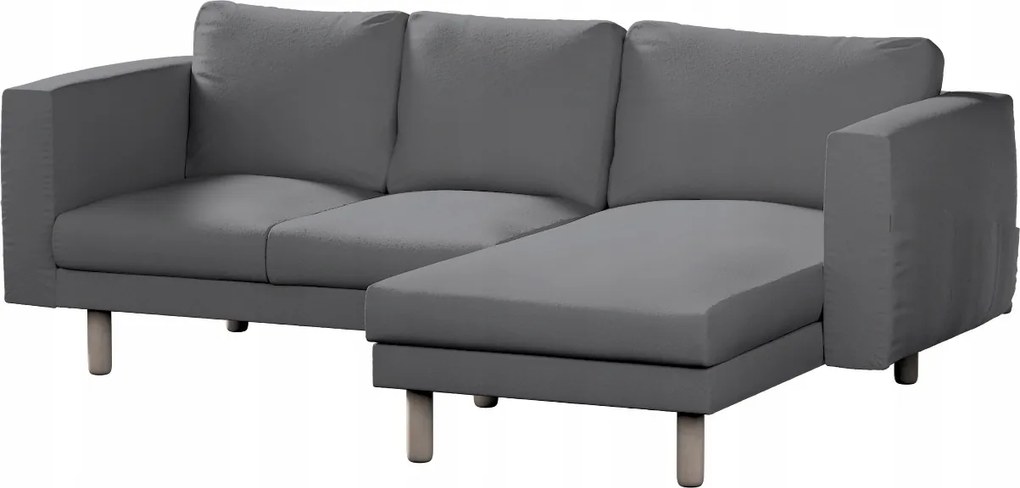 Norsborg 3 személyes kanapé huzat Ikea sezlonnal, sötétszürke