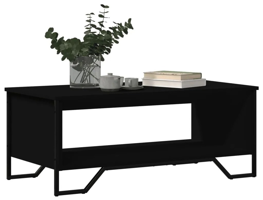 Fekete szerelt fa dohányzóasztal 100 x 51 x 40 cm