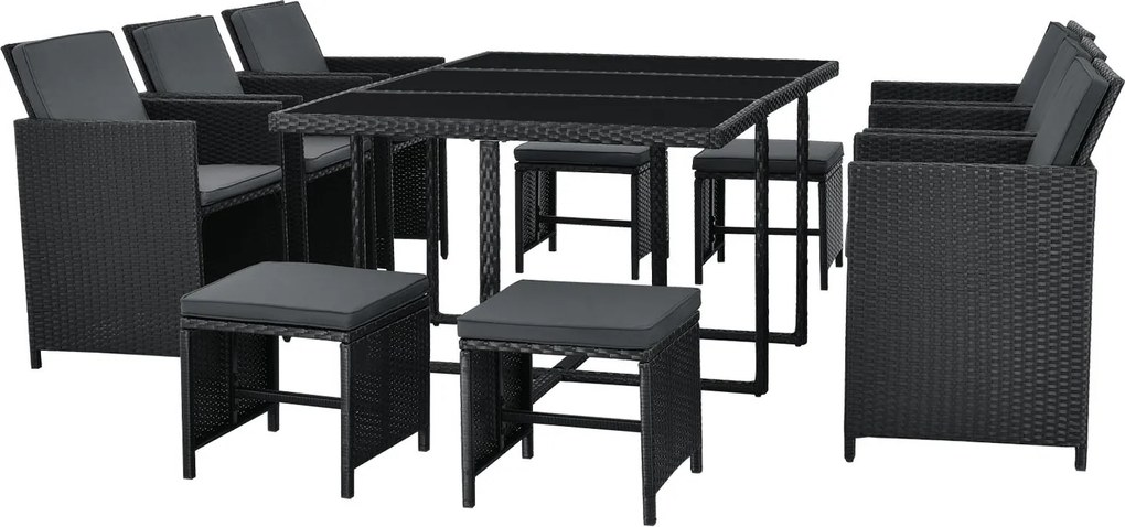 Juskys Baracoa XL kerti rattan ülőgarnitúra
