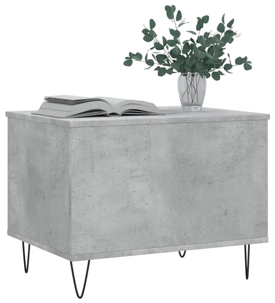 Betonszürke szerelt fa dohányzóasztal 60 x 44,5 x 45 cm