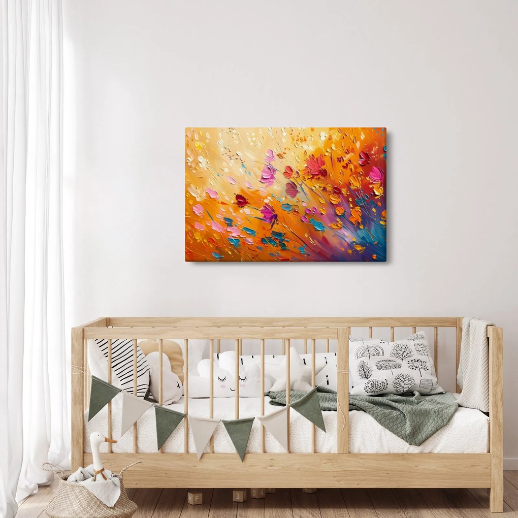 Kép - Színes virágok festése (90x60 cm)