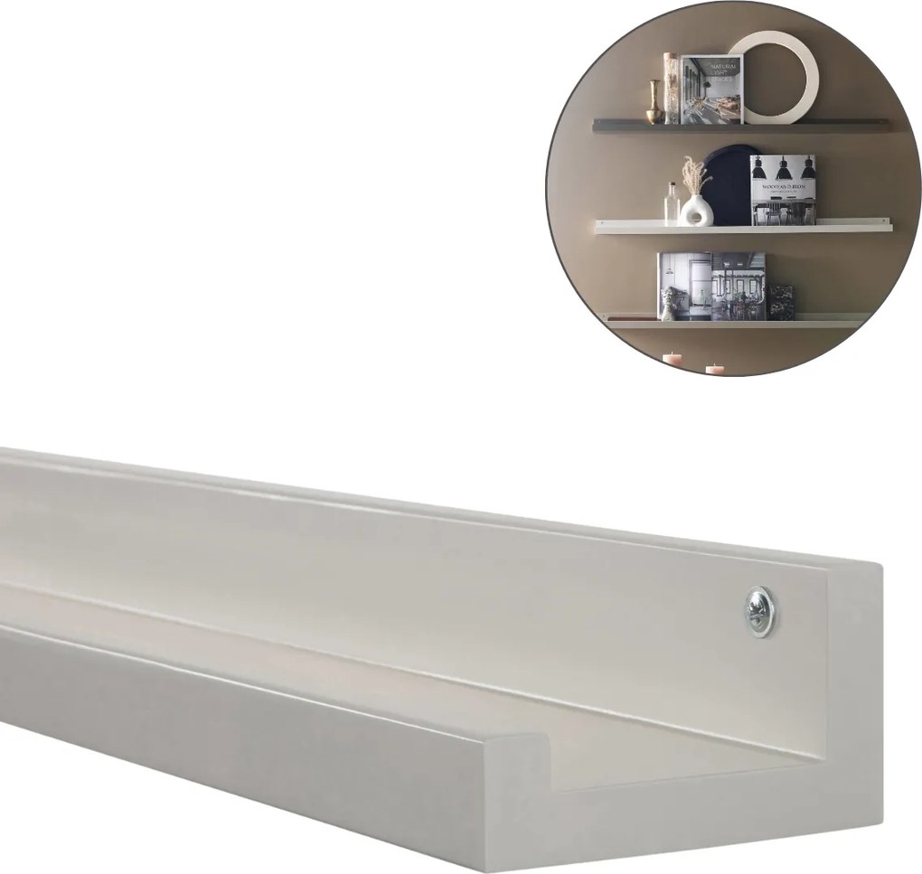 Fali polc képekhez FOTOPLANK 120 cm, krémszínű