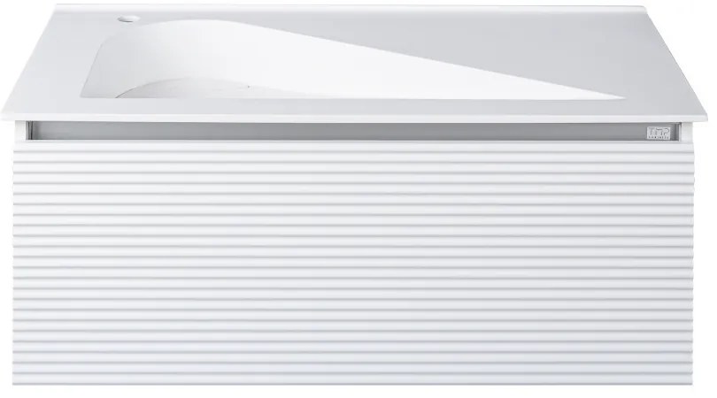 TMP TROYA100 fali fürdőszobabútor - Akrivit öntött műmárvány mosdóval - 100 x 48,5 cm