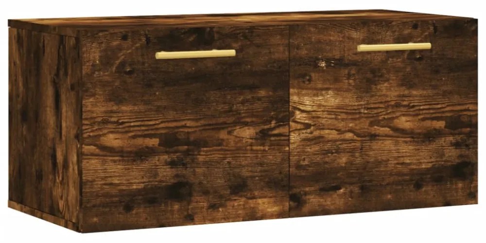 vidaXL füstös tölgy színű szerelt fa faliszekrény 80 x 36,5 x 35 cm