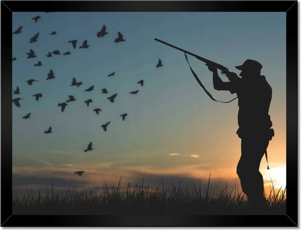 Poszterek keretben 40x30 Vadász fegyverrel madarak