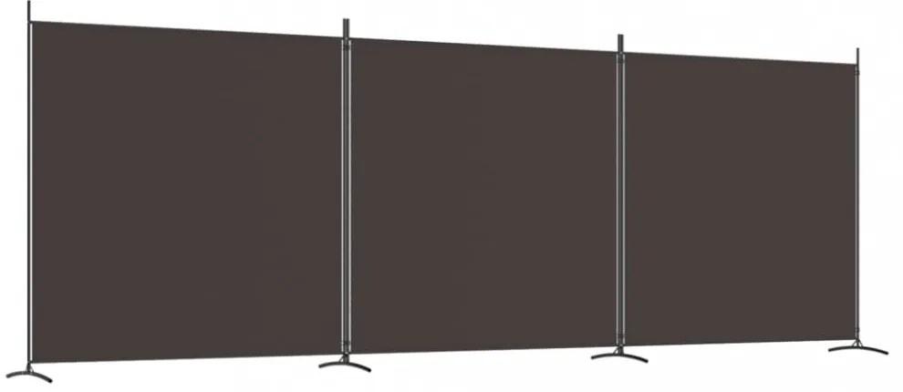 3 paneles barna szövet paraván 525x180 cm
