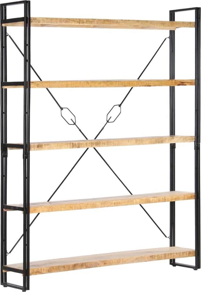 vidaXL 5 szintes tömör mangófa könyvespolc 140 x 30 x 180 cm