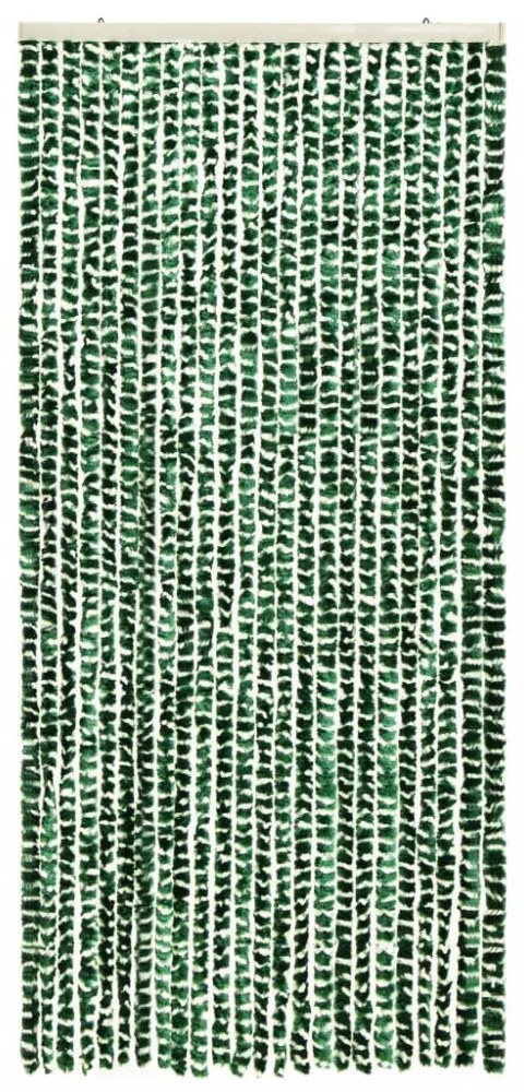 zöld és fehér zsenília rovarfüggöny 100 x 220 cm