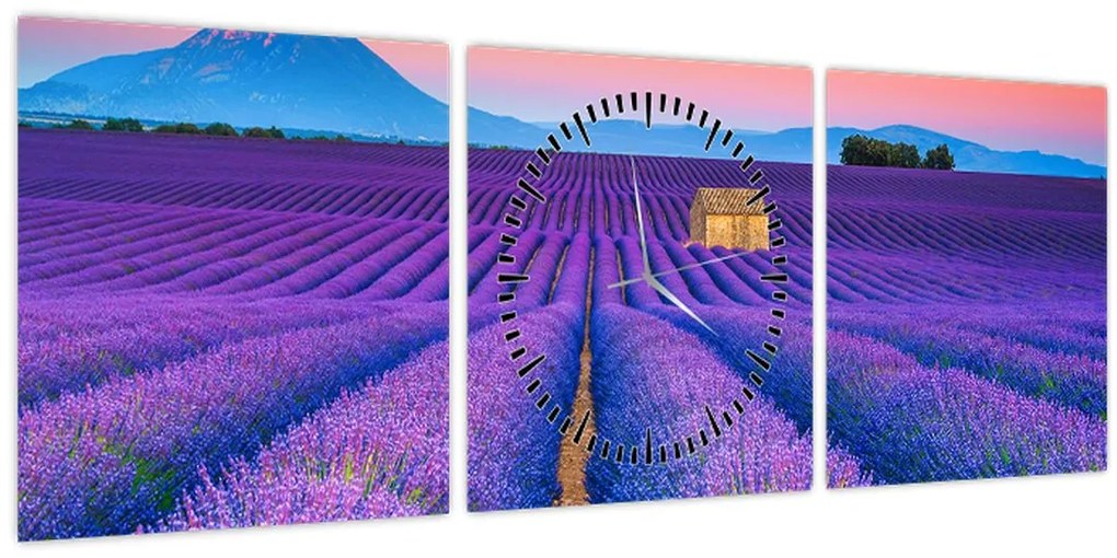 Kép - Levendula mező (órával) (90x30 cm)