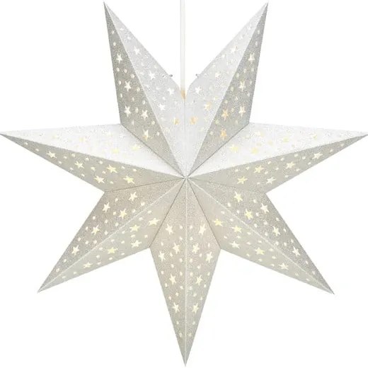 Ezüstszínű fénydekoráció karácsonyi mintával ø 45 cm Solvalla – Markslöjd