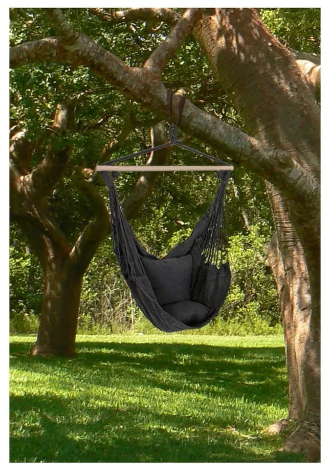 Fekete párnázott kerti függőfotel Tobago – Garden Pleasure