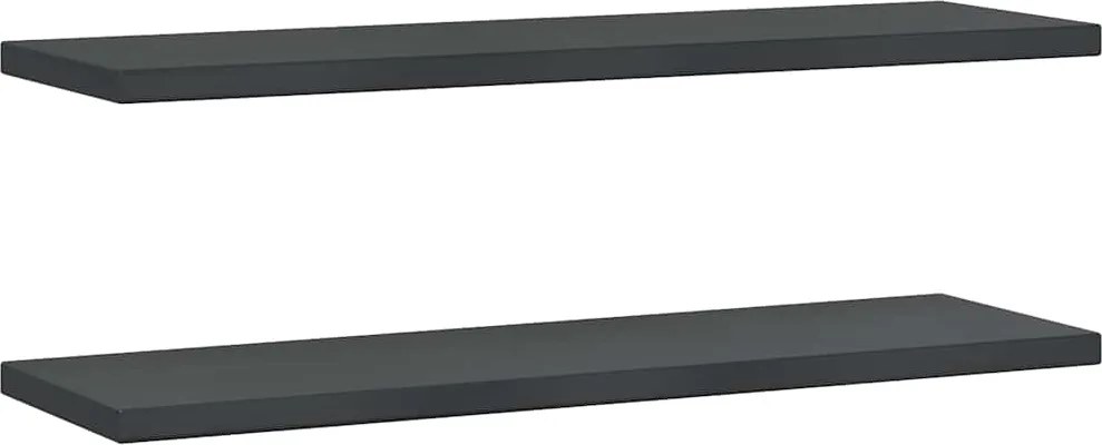 vidaXL 2 db fekete rozsdamentes acél fali polc 100 x 30 x 3 cm