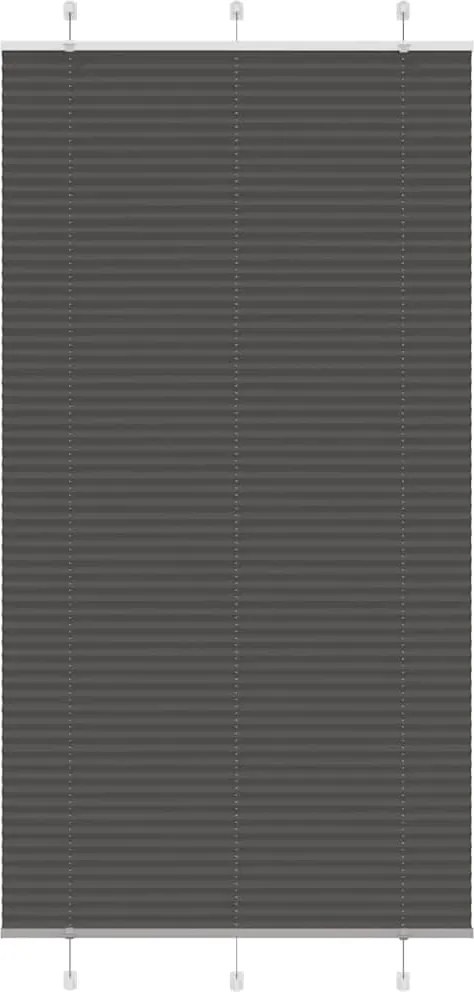 vidaXL pliszírozott redőny fekete 105x200 cm szövetszélesség 104,4 cm