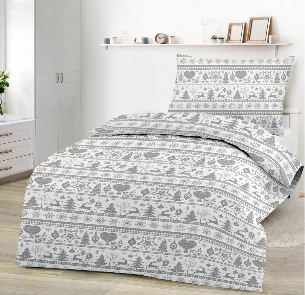 X-MAS GREY pamut ágynemű DeLuxe