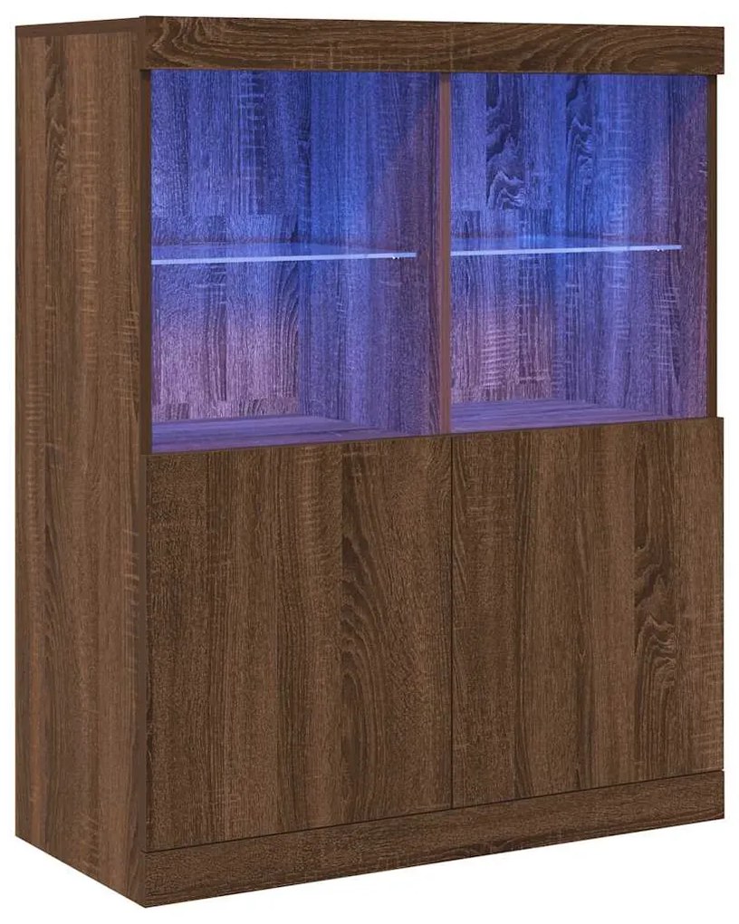 barna tölgy színű szerelt fa tálalószekrény 81x37x100 cm