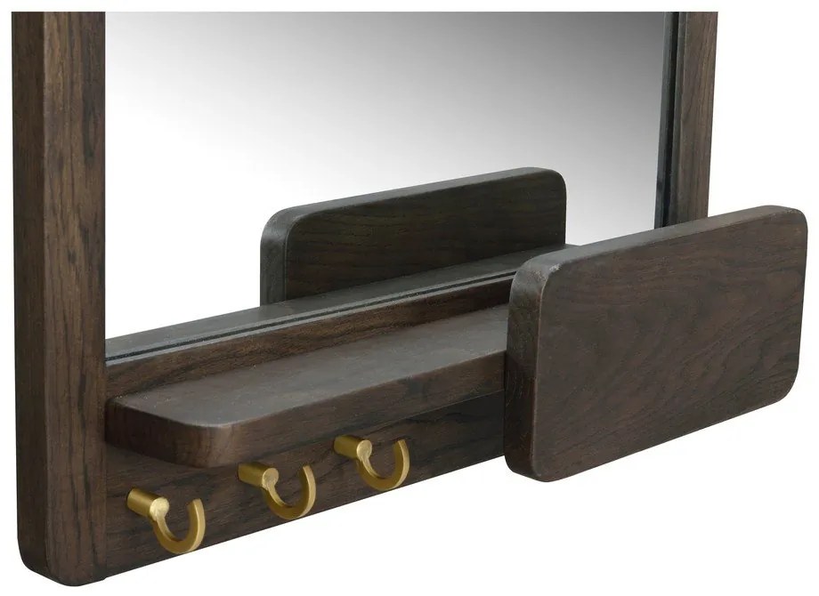 Fali tükör polccal és fa kerettel 45x60 cm Inverness - Rowico