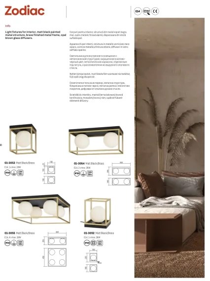 Redo 01-3052 - Asztali lámpa ZODIAC 1xE14/28W/230V