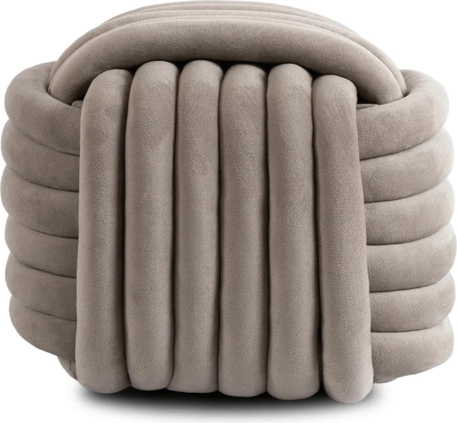 Fonott puff bézs színben, bársony kárpittal, MAGMA