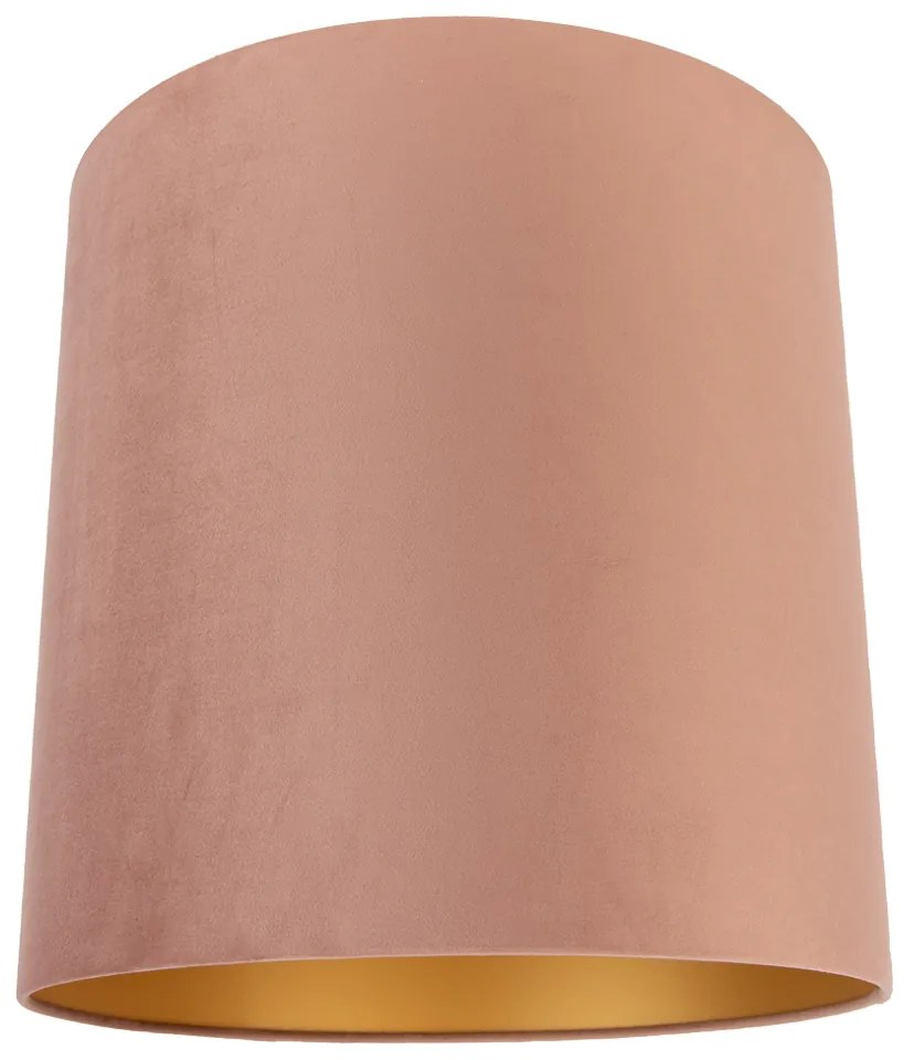 Rózsaszín bársony lámpaernyő arany belsővel 40/40/40