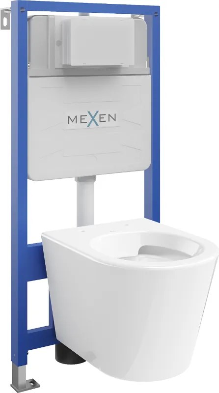 Mexen Rico rejtett WC készlet Fenix Slim WC konzollal, fehér fényes - 6103372XX00