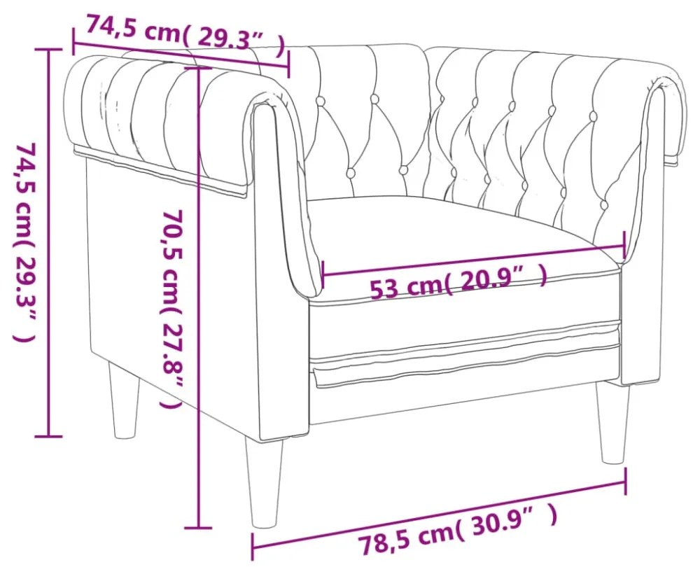sötétszürke szövet Chesterfield kanapé