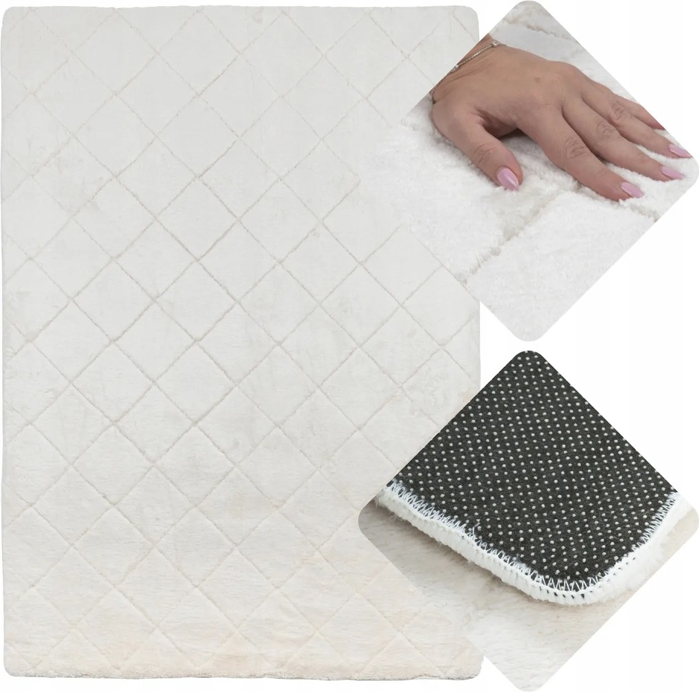 Plüss szőnyeg puha Vastag sűrű shaggy Rabbit Bézs Krémszínű 160x230 XXL