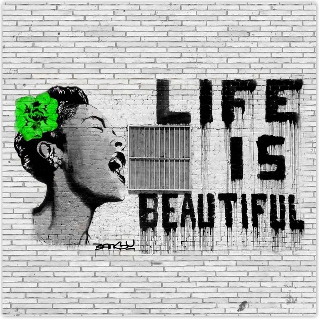 Poszterek 100x100 Banksy Life is beautiful