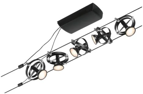 Paulmann 94440 - 5x GU5,3/10W CARDAN spotlámpa, 230V, fekete