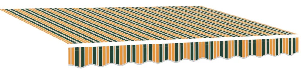 Kézi Kihúzható Napellenző Zöld és Sárga 300x250 cm
