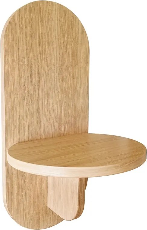 Natúr színű fali polc tölgyfa dekorral Soft – Woodman
