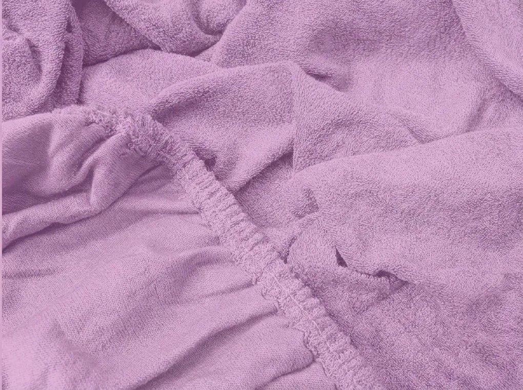Frottír gumis lepedő PREMIUM lila-rózsaszín 160x200 cm