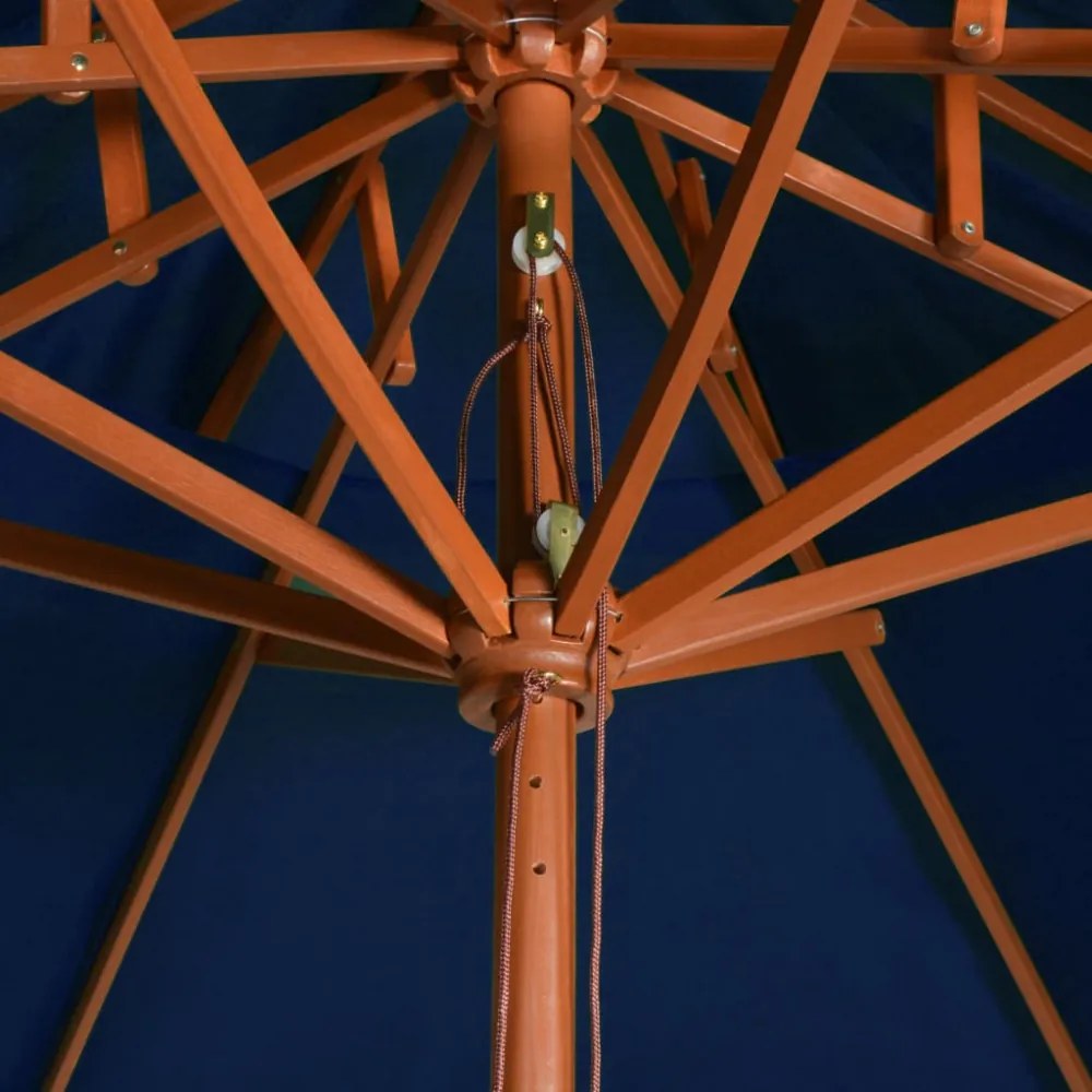 kék kétszintes napernyő farúddal 270 cm