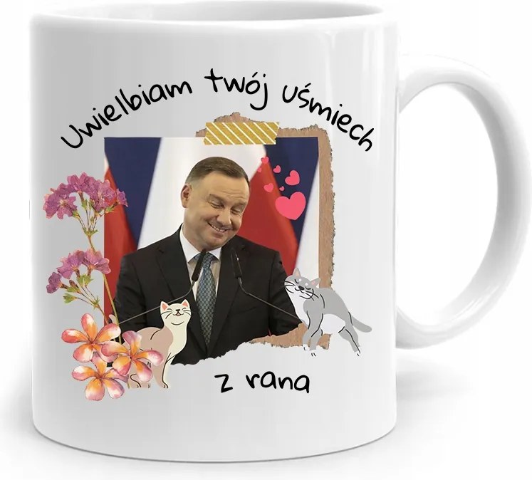 Andrzej Duda Elnök Bögre Mosoly Reggel, fényképes nyomtatással